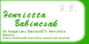 henrietta babincsak business card
